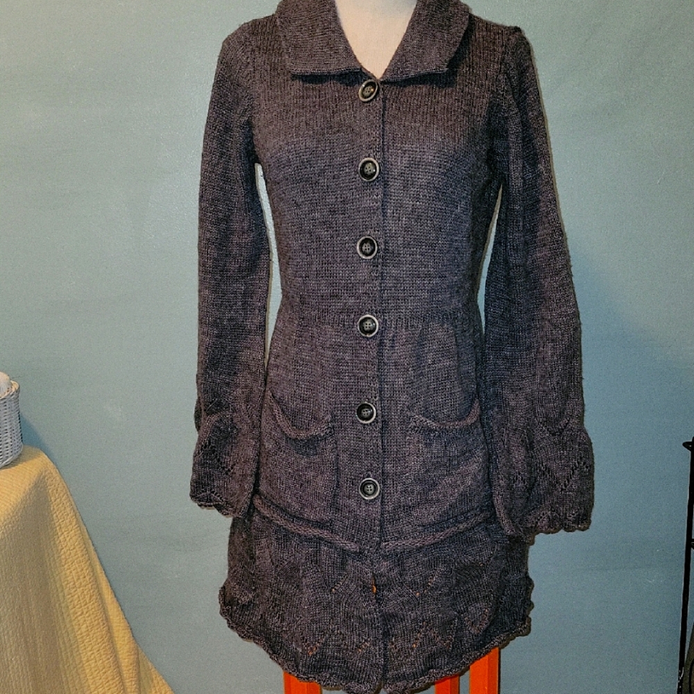 Women's Charcoal Button-Up Cardigan